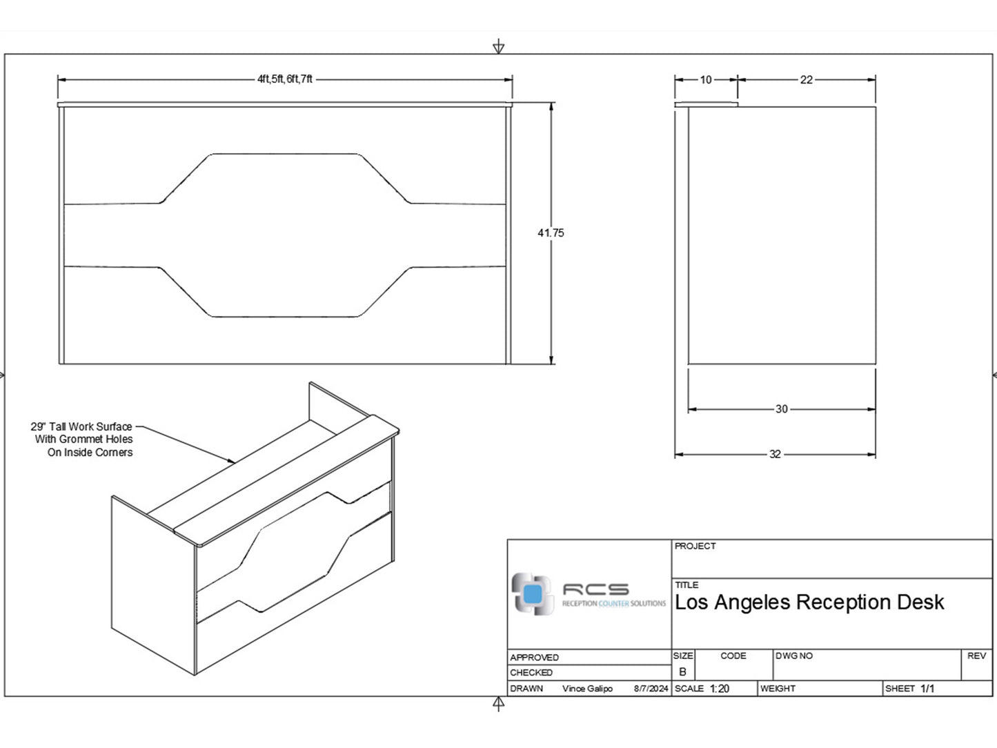 Los Angeles Reception Desk