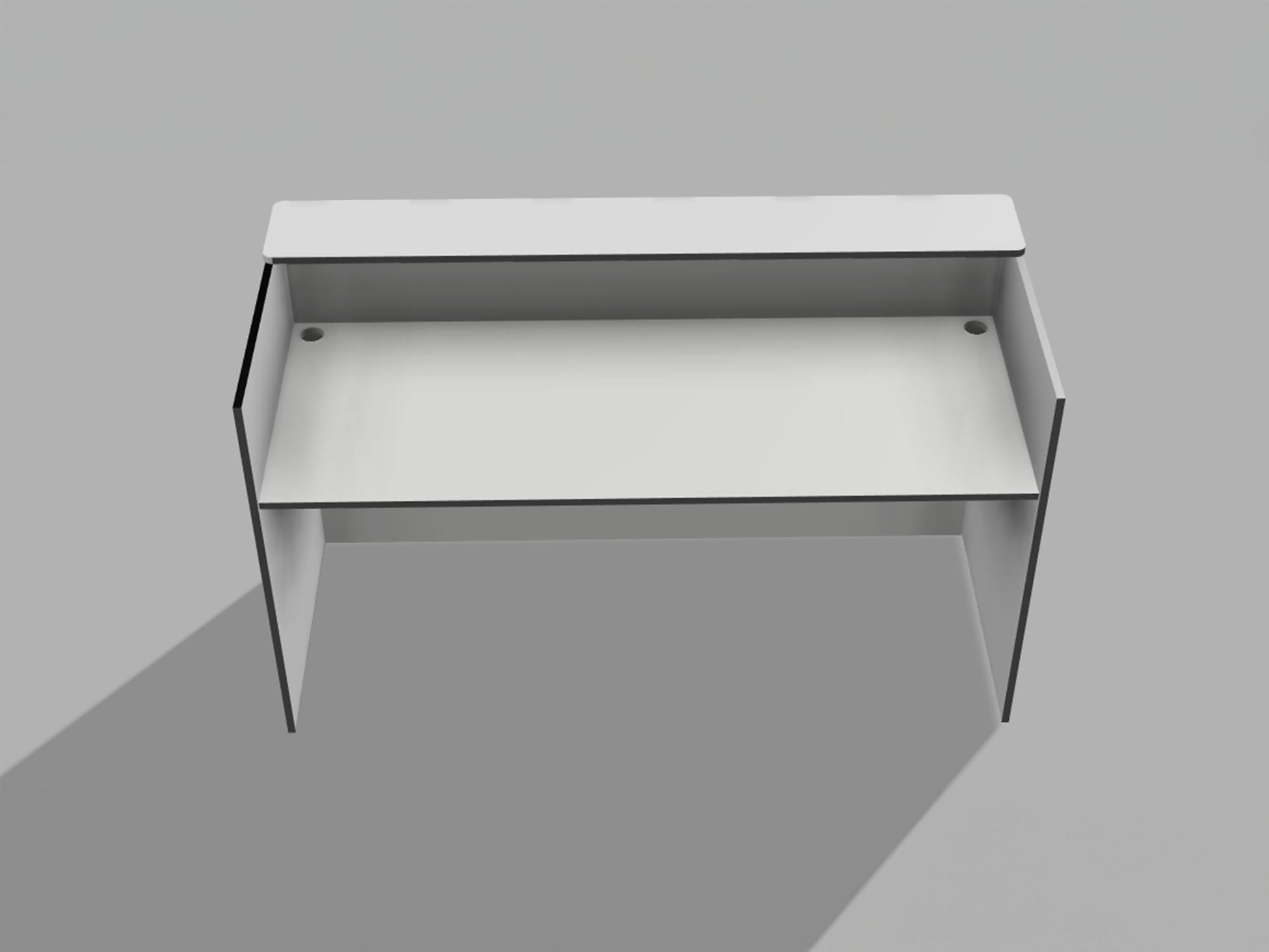 Modern White  Los Angeles reception desk that can be used as a sales counter, check in desk, and other office furniture uses